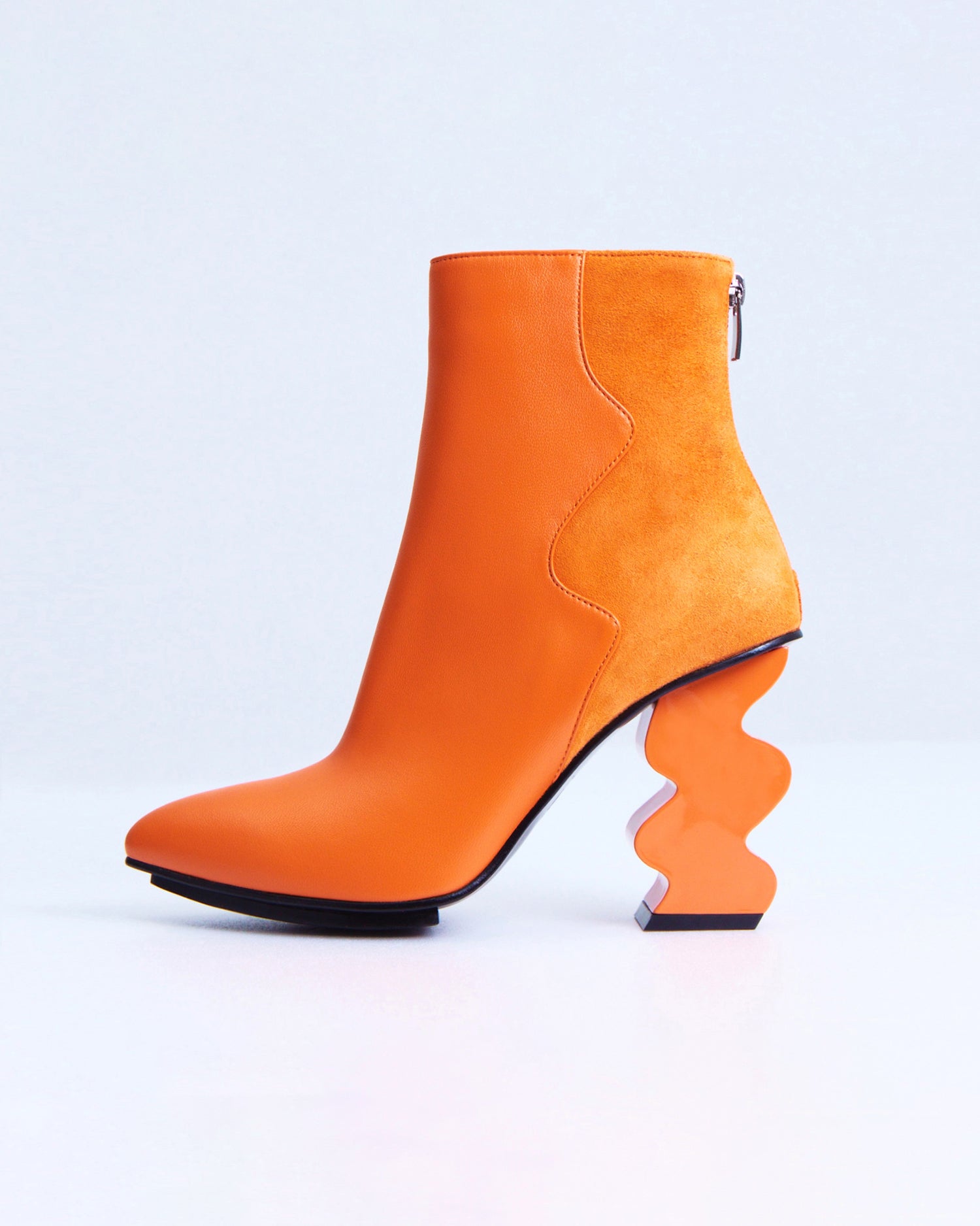 Orange high heel boots hotsell