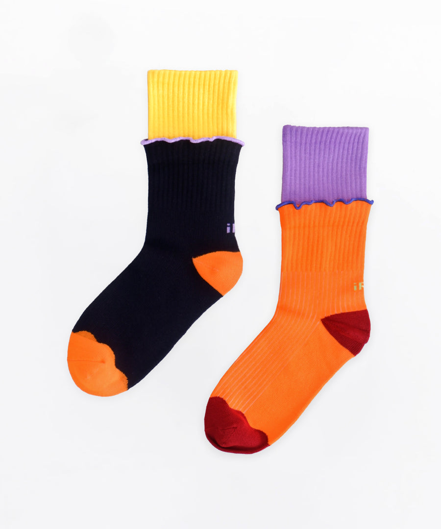 DOUBLE DECK Multi Carrot & Black Sock Bundle